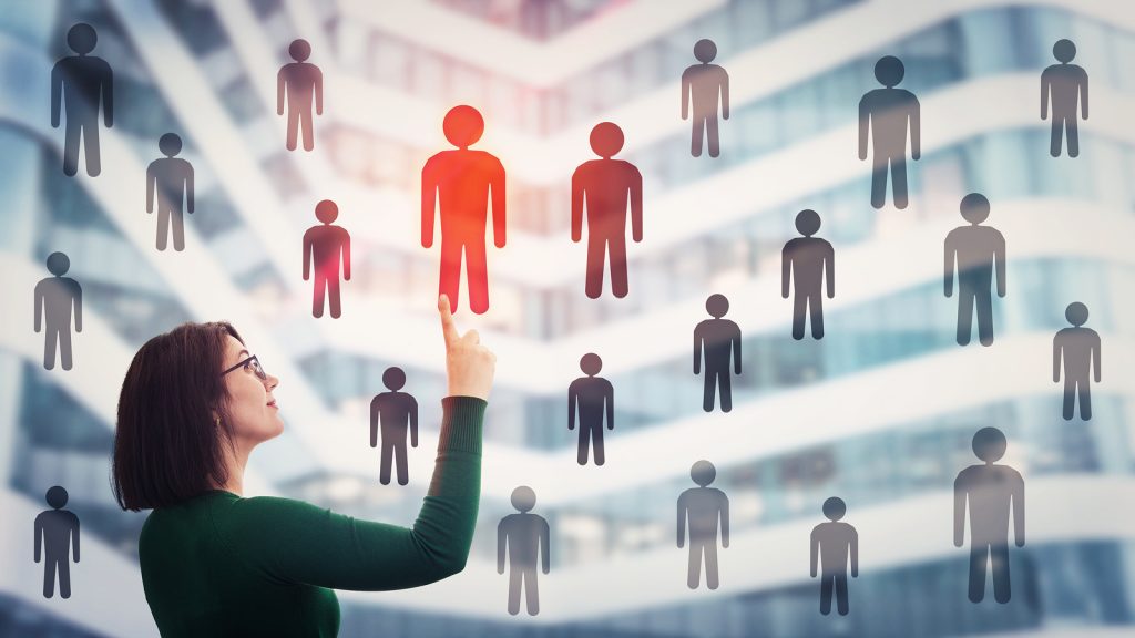 Woman Choosing Staff Accept A Different Person From The Crowd. E About Colene Rogers Support Image